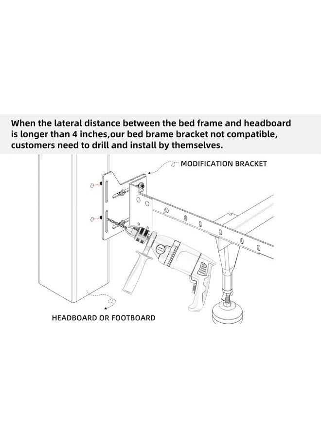 appacare 2 Pcs Bed Frame Brackets Adapter for Headboard Extra, Heavy Duty Bed Modification Plate, Headboard Attachment Bracket with Hardware - Image 4
