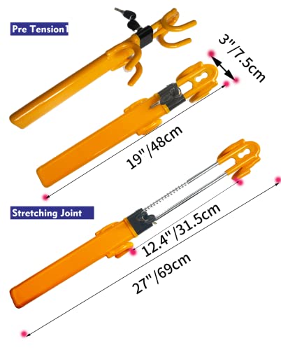 Dodomes Steering Wheel Lock Anti-Theft Heavy Duty Secure Car Device, Adjustable Length Clamp Double Hook Locks Universal Fit (Yellow) - Image 2