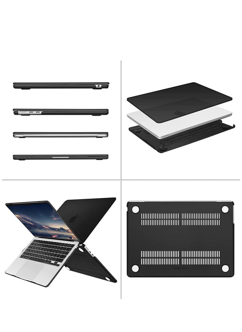 Generic - MacBook Air 13 inch Case A2337 M1 A2179 A1932 Hard Shell Case Cover Compatible with MacBook Air 13 inch with Retina Display & Touch ID 2018 /2022 Black - Image 1