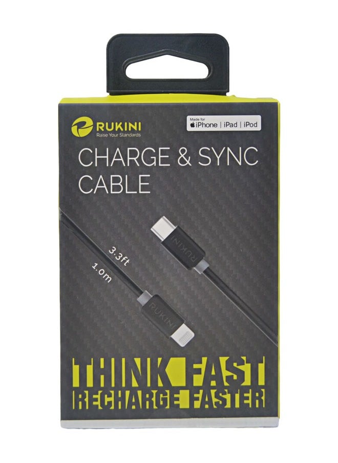 RUKINI Rokini Type C to iPhone cable - Apple Certified - Size 1 meter  - Image 1