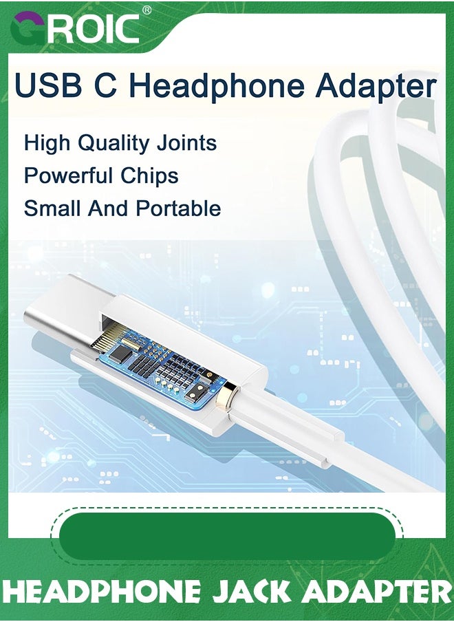 GROIC USB C to 3.5mm Female Headphone Jack Adapter 2 Pack, Type C to Aux Audio Dongle Cable Cord Compatible with iPhone 15 16 Series, Pixel, Galaxy S23/S22/S21 Ultra Headphone Adapter  - Image 3