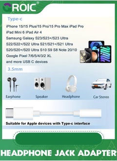GROIC USB C to 3.5mm Female Headphone Jack Adapter 2 Pack, Type C to Aux Audio Dongle Cable Cord Compatible with iPhone 15 16 Series, Pixel, Galaxy S23/S22/S21 Ultra Headphone Adapter  - Image 2