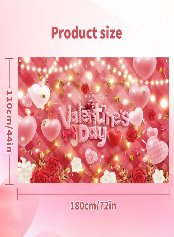 Zeptrix Happy Valentines Day Banner Valentines Day Backdrop for Photography Valentine's Party Decorations Valentine Birthday Indoor Outdoor Holiday Background Home Wall Garage Door Party Supplies 71x43 Inch - Image 2
