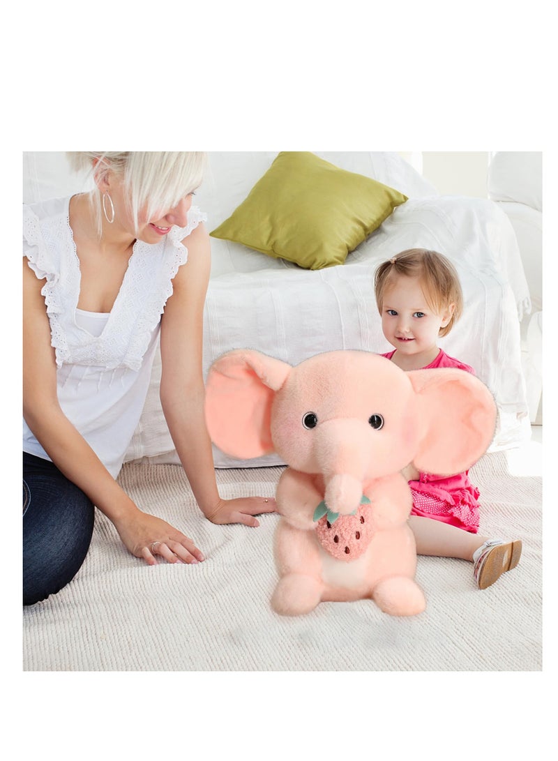 KASTWAVE Cute Elephant Plush Stuffed Pillow, Cute Elephant Pillow, Very Soft Hugging Toy Gifts for Bedding, Kids Sleeping Cute Pillow, Soft Plush Doll for Gift, Boys, Girls, Kids Room Decor, Pink - Image 2