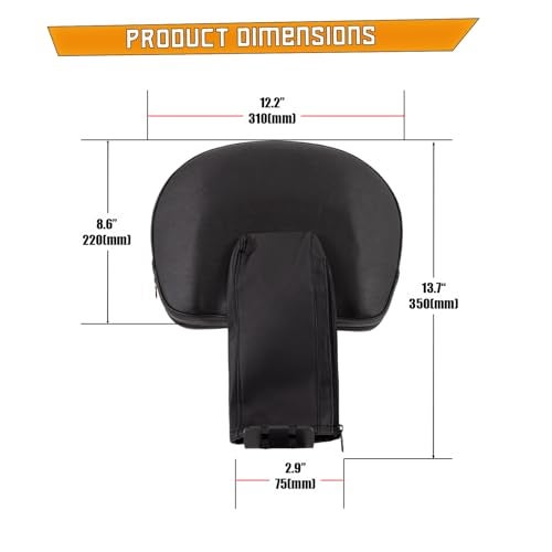 Kinglemc Adjustable Driver Rider Touring Backrest for VL1500 VL800 C50 C90 Suzuki Boulevard (Black-Nod-Studded) - Image 5