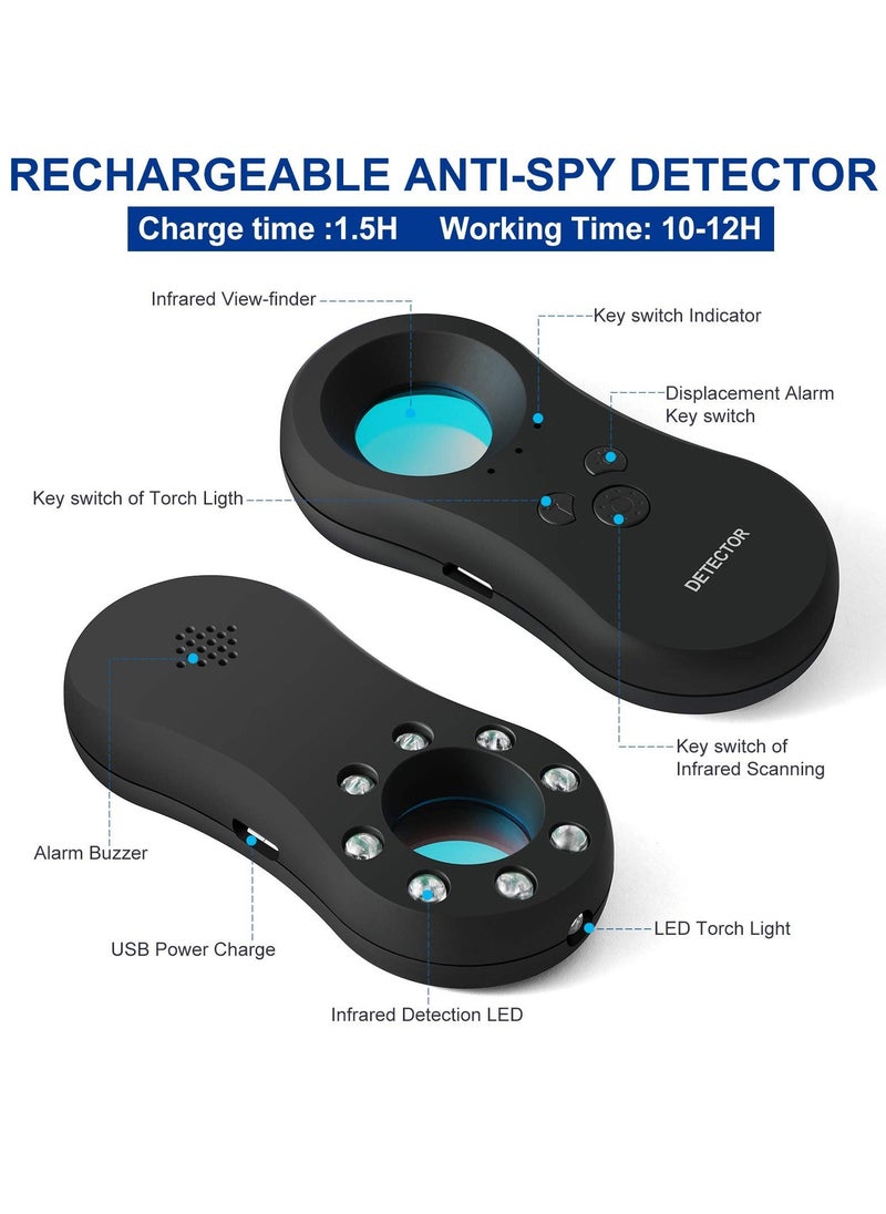 Generic - Hidden Camera Detectors with Infrared - Pocket-Sized Anti-Spy Camera Finder, Locates Hidden Devices, Includes Anti-Theft Alarm, Ideal for Hotels, Bathrooms and Travel - Image 1