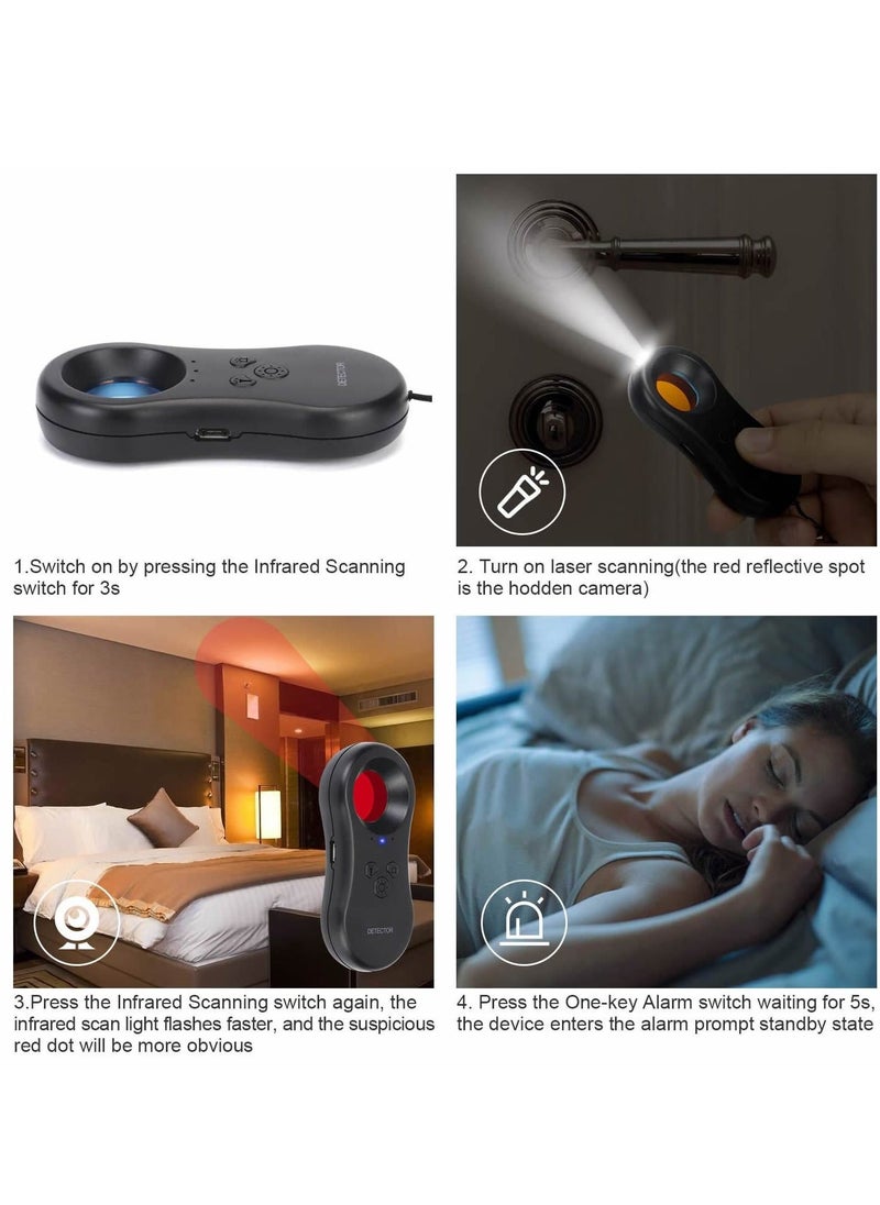 Generic - Hidden Camera Detectors with Infrared - Pocket-Sized Anti-Spy Camera Finder, Locates Hidden Devices, Includes Anti-Theft Alarm, Ideal for Hotels, Bathrooms and Travel - Image 1