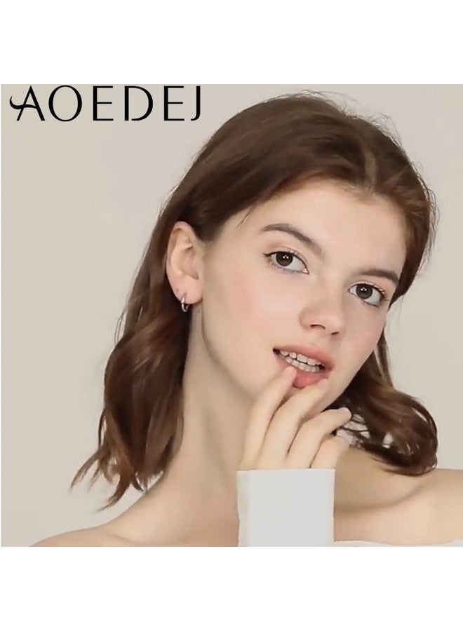 أويدج أقراط AoedeJ من الفضة الإسترلينية عيار 925، أقراط دائرية صغيرة مصقولة عالية الجودة، أقراط صغيرة ذات مشبك حلقي (القطر الداخلي - 10 مم 3/8 بوصة) - Image 5