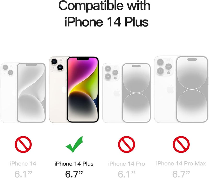 Jetech 3 In 1 Case For Iphone 14 Plus 6.7-Inch, With 2-Pack Screen Protector And 2-Pack Camera Lens Protector, Full Coverage Tempered Glass Film, Shockproof Bumper Phone Cover Clear - Image 3