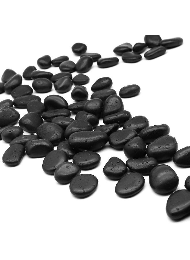 MirageBotanics 1-2Kg River Rocks for Landscaping, 1.0-3.0cm Black Pebbles for Garden Design, Hand-Picked Smooth Stones for Fish Tank, Flower Pots, Indoor Water Fountains, Pathways, Backyard - Image 1