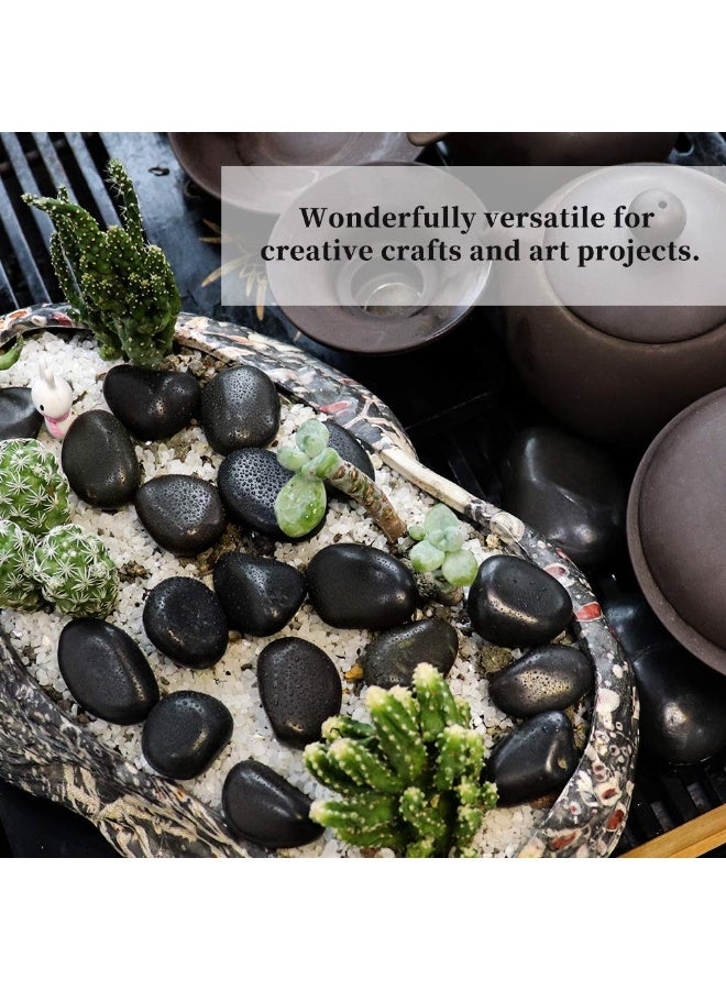 MirageBotanics 1-2Kg River Rocks for Landscaping, 1.0-3.0cm Black Pebbles for Garden Design, Hand-Picked Smooth Stones for Fish Tank, Flower Pots, Indoor Water Fountains, Pathways, Backyard - Image 5