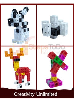 StepsToDo StepsToDo Math Cubes & Face Plates (Pack Of 400). Foundation Kit. With Activity Guide & Pen. Number Building Block. Counting Interlinking Cubes. Creative Fun And Learn For 3+ Years,Multicolor  - Image 3