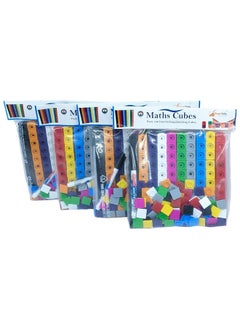 StepsToDo StepsToDo Math Cubes & Face Plates (Pack Of 400). Foundation Kit. With Activity Guide & Pen. Number Building Block. Counting Interlinking Cubes. Creative Fun And Learn For 3+ Years,Multicolor  - Image 2