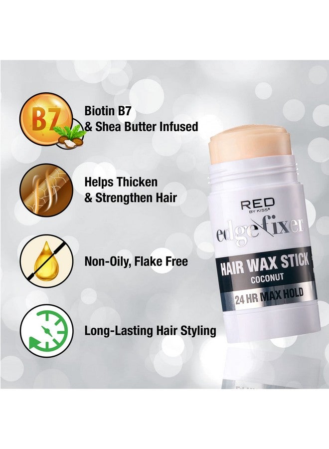 Red by Kiss Hair Wax Stick 24HR Max Hold Edge Fixer Edge Control Pomade Non-Sticky, Non-Oily Flake Free Hair Styling Wax (Coconut) - Image 3