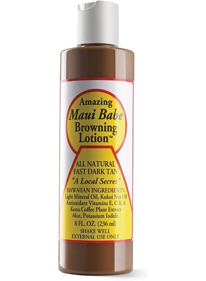 Maui Babe Browning Lotion - All Natural Fast Dark Tan 8 fl.oz - Image 1