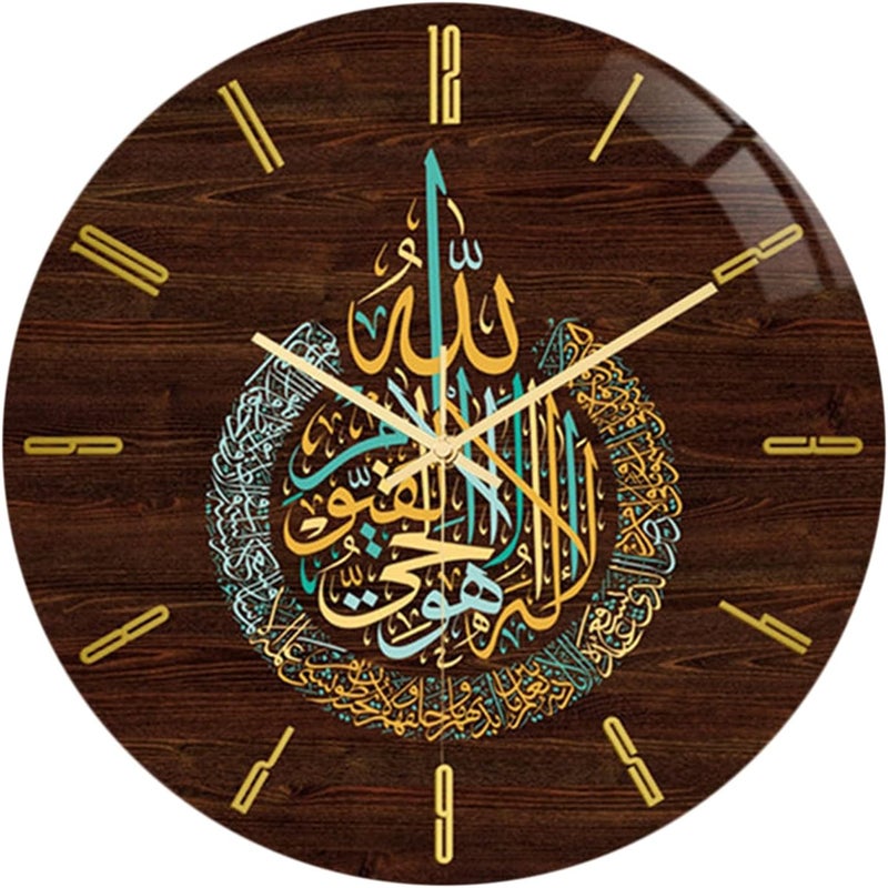 كلاراكو ديكور ساعة حائط إسلامية، ساعة حائط ذات حركة صامتة، ساعة أكريليك مضيئة، ساعة حائط إسلامية، لتزيين غرفة المعيشة والمنزل - Image 3