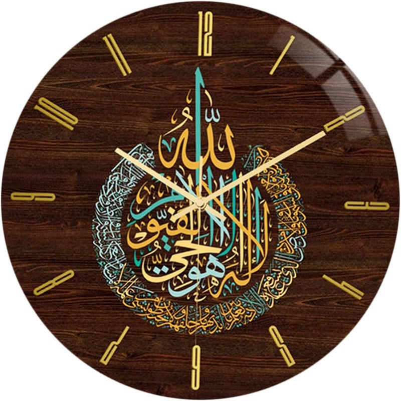 كلاراكو ديكور ساعة حائط إسلامية، ساعة حائط ذات حركة صامتة، ساعة أكريليك مضيئة، ساعة حائط إسلامية، لتزيين غرفة المعيشة والمنزل - Image 1
