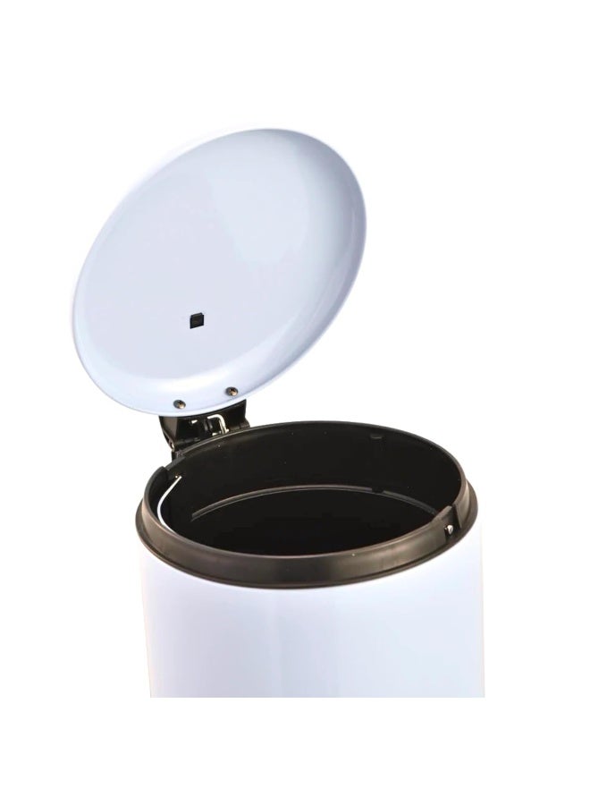 AKC 20L Stainless Steel Pedal Trash Can - Modern White Powder-Coated Waste Bin with Slow-Close Lid for Kitchen & Office  - Image 3
