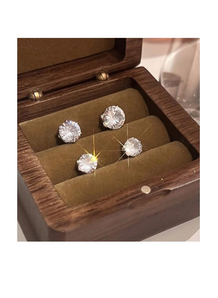 OASIS-TH 4 PCS Magnetic Zircon Stud Earring - Image 3