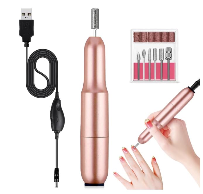 Ak Beauty Store Professional Electric Nail Drill Machine Kit Nail Drill Metal Plastic 5x3x1cm 20000rpm USB Powered - Image 1