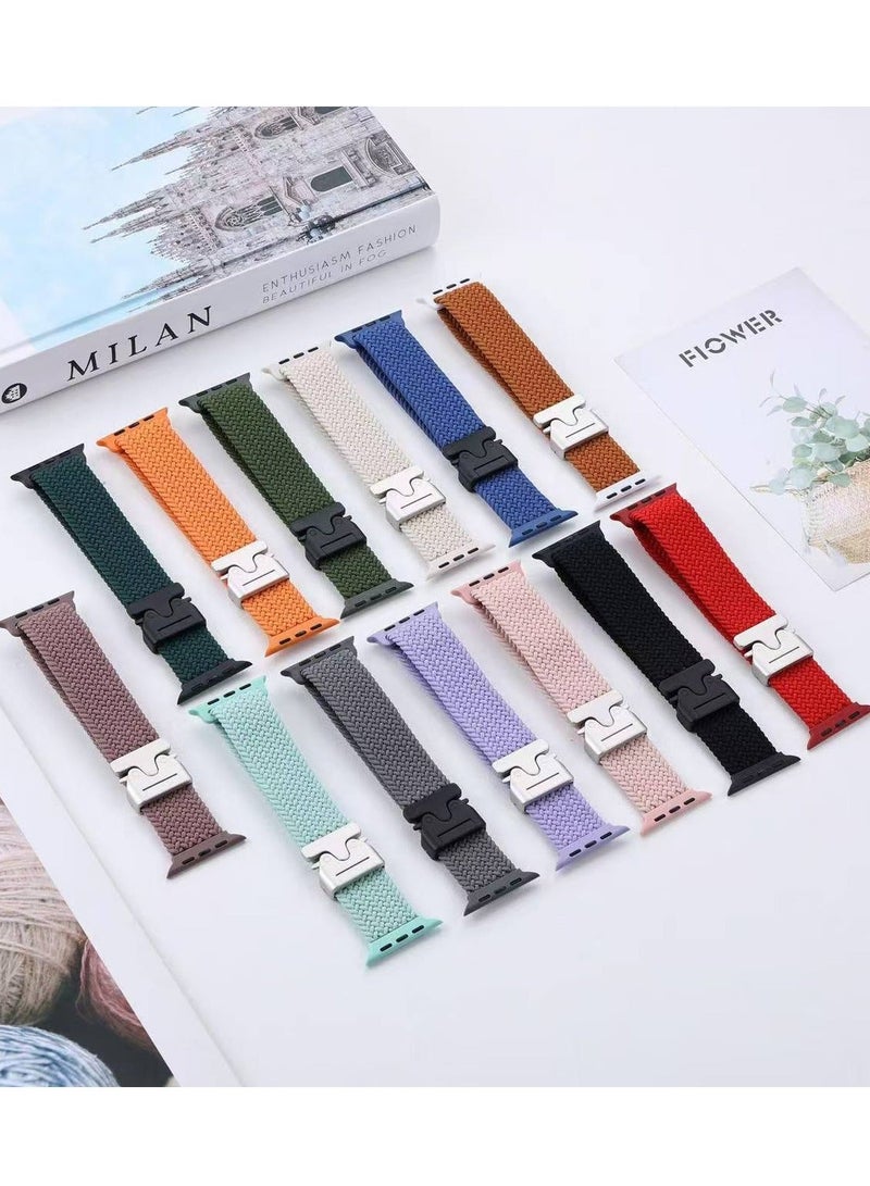 SZOXST Compatible for Apple Watch Band 49mm 46mm 45mm 44mm 42mm Elastic Nylon Braided Secure & Comfortable Stretchy Strap for Women Men,Parachute Buckle Bands for iWatch Ultra 3/2/1 Series 11 10 9 8 7 6 5 4 3 SE Blue - Image 5