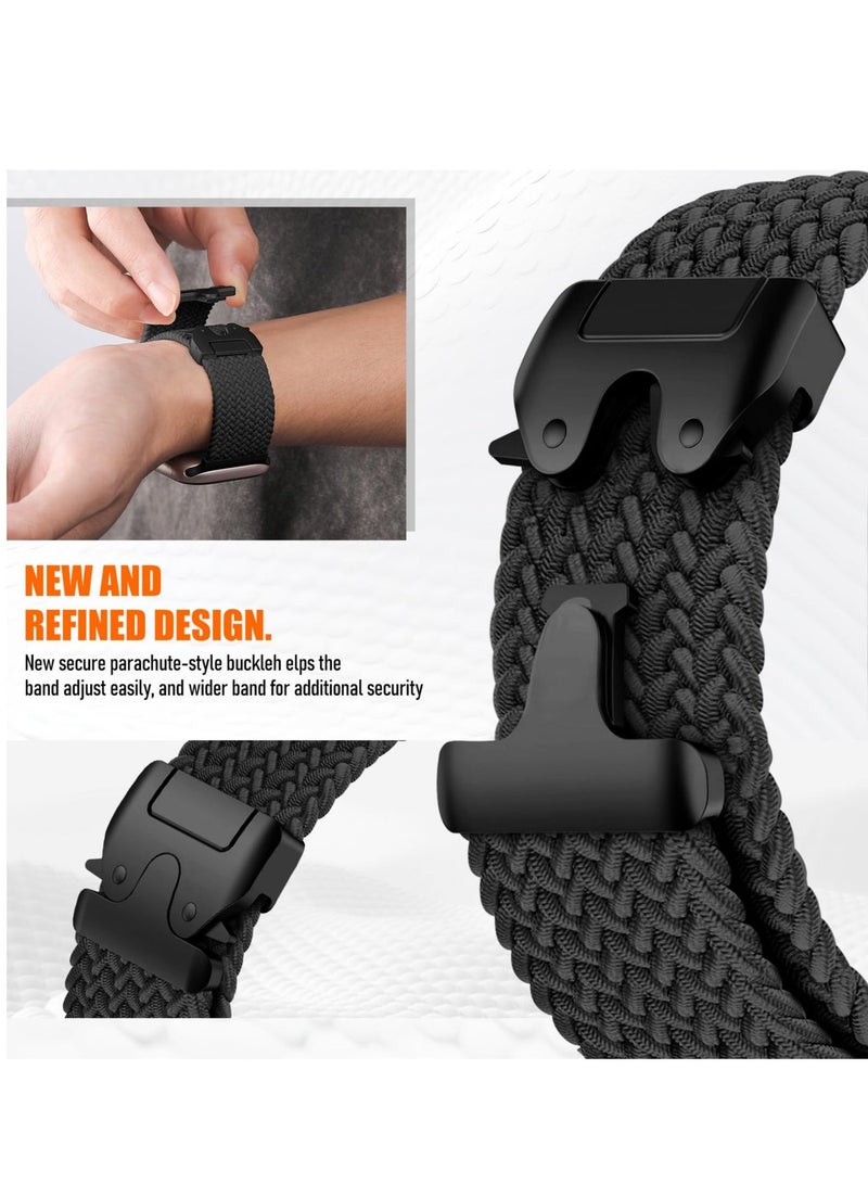 SZOXST Compatible for Apple Watch Band 49mm 46mm 45mm 44mm 42mm Elastic Nylon Braided Secure & Comfortable Stretchy Strap for Women Men,Parachute Buckle Bands for iWatch Ultra 3/2/1 Series 11 10 9 8 7 6 5 4 3 SE Blue - Image 3