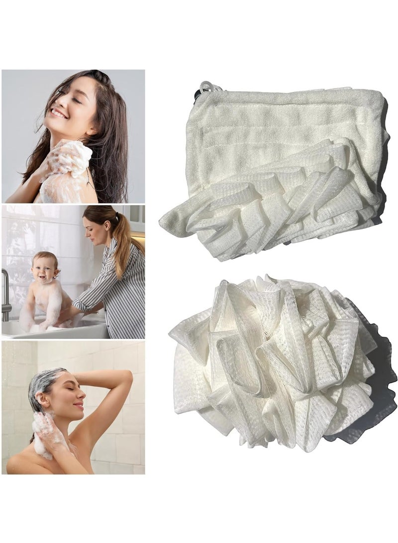 Dual-Sided, Ultra-Soft and Non-Scratch Bath Loofah for Daily Gentle Cleansing and Lathering, Gentle Exfoliating for Sensitive Skin - Image 1