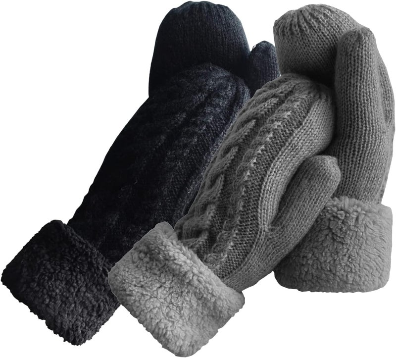 Whiteleopard Women's Winter Gloves Warm Lining - Cozy Wool Knit Thick Gloves Mittens - Image 1