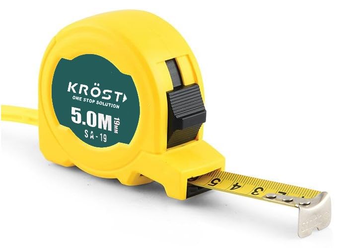 KROST KROST 5 Meter Plastic Short Measuring Tape for Home DIY Professional Industrial Use YELLOW BLACK 10pc  - Image 1