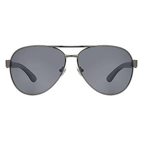 Dockers Men's Bo Sunglasses Polarized Aviator, Gunmetal, 54mm - Image 2