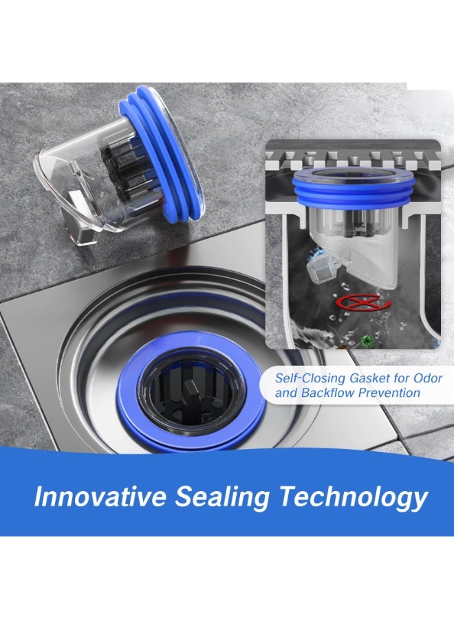 RTYY 2pcs Odor Proof Floor Drain, Shower Drain Plus, Anti-Odor, Prevent Backflow, Floor Drain backflow Preventer, Shower Plug, Magnetic One-Way Drain Valve, Prevent Odor Dispersion in Bathrooms, and Kitchens(Fit 1.3''-1.77'' Caliber) - Image 2
