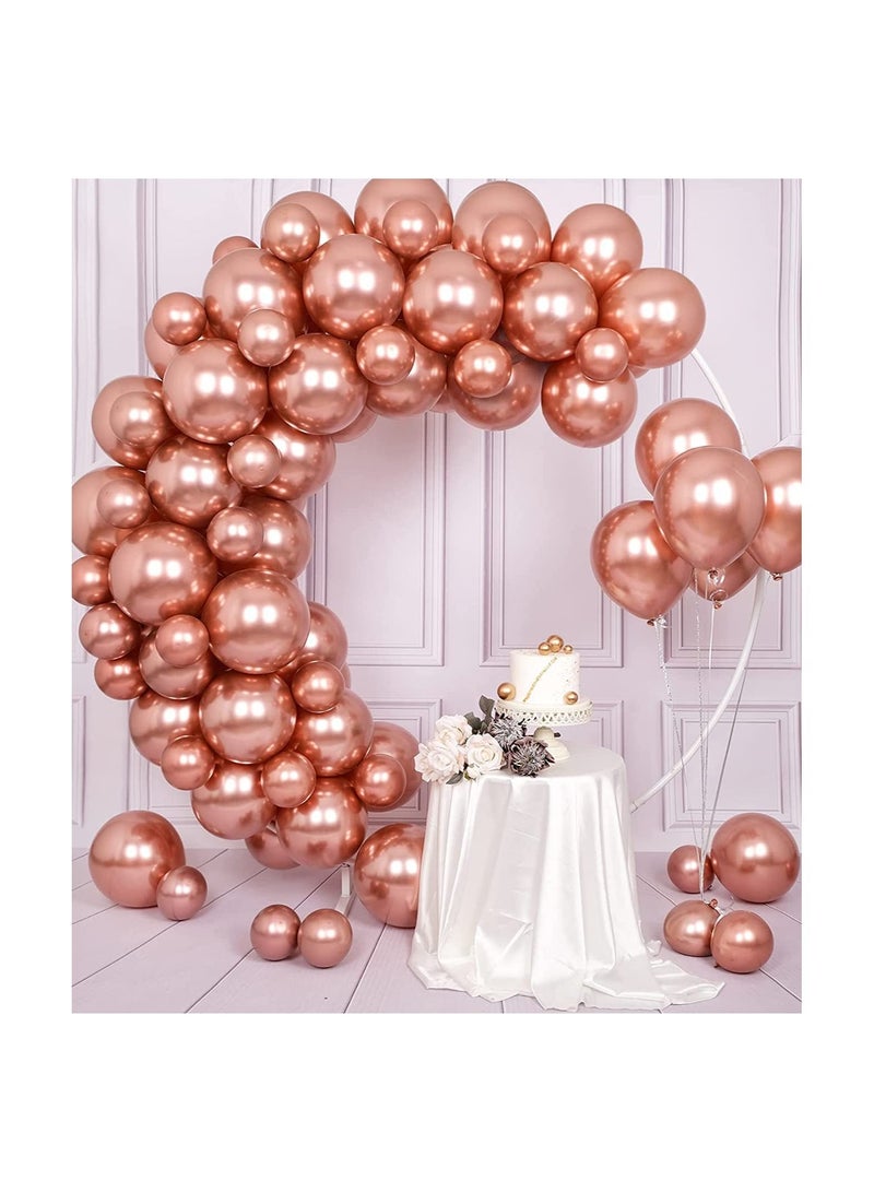 JOLLITY LLC Metallic Chrome Balloons 50 Pcs 12 Inch Helium Shiny Thicken Latex Party Decoration (Chrome Rose Gold) - Image 1