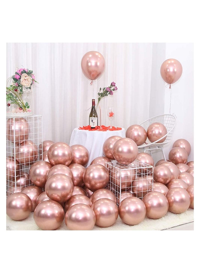 JOLLITY LLC Metallic Chrome Balloons 50 Pcs 12 Inch Helium Shiny Thicken Latex Party Decoration (Chrome Rose Gold) - Image 3