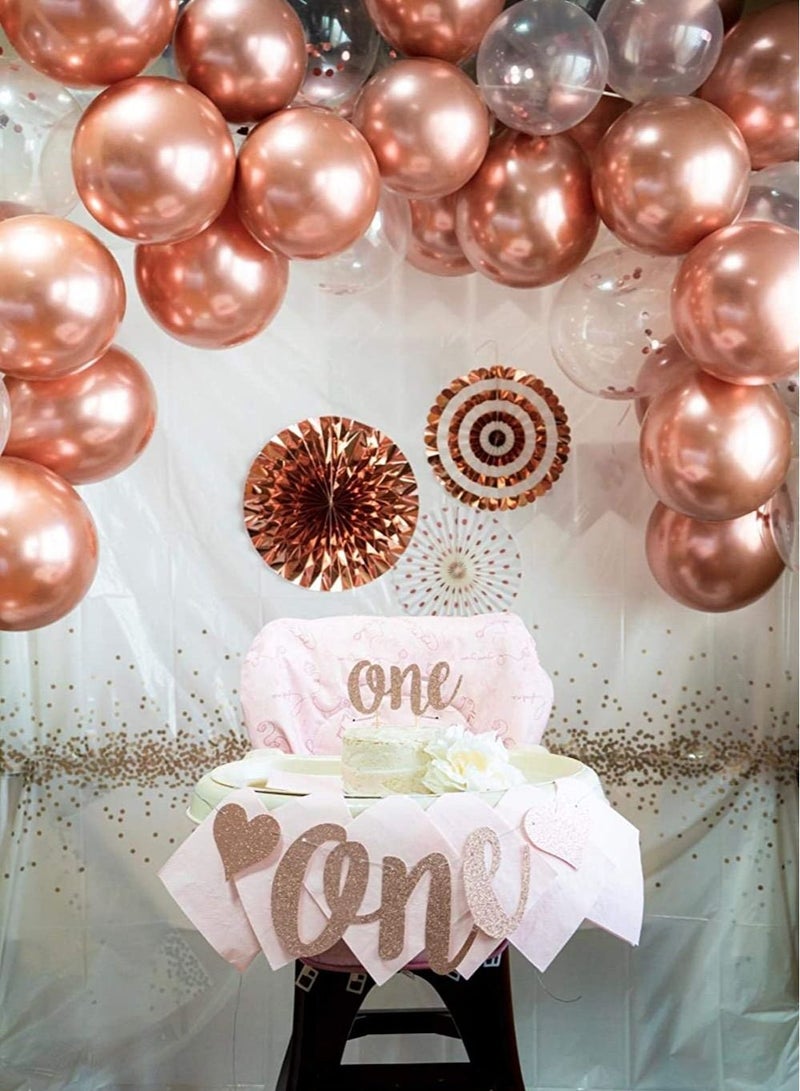 JOLLITY LLC Metallic Chrome Balloons 50 Pcs 12 Inch Helium Shiny Thicken Latex Party Decoration (Chrome Rose Gold) - Image 4