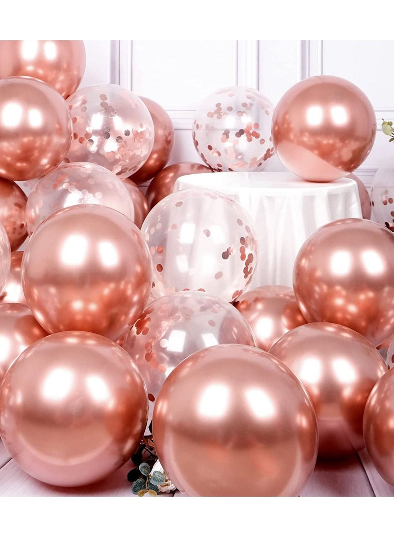 JOLLITY LLC Metallic Chrome Balloons 50 Pcs 12 Inch Helium Shiny Thicken Latex Party Decoration (Chrome Rose Gold) - Image 2