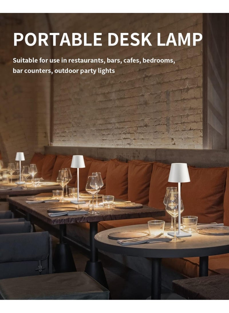 سوفام 2 مصباح طاولة لاسلكية، مصباح LED محمول، بطارية قيد التشغيل 200 أمبير، 3 إضاءة بلا ألوان، لمصباح ليلي للمطعم/غرفة النوم/الحانات/الحفلات الخارجية/التخييم/المقهى (أبيض) - Image 3
