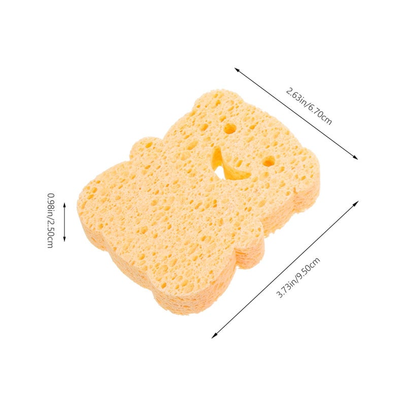 4pcs Newborn Bath Sponges Soft Cartoon Scrubbers for Gentle Shower Care - Image 3