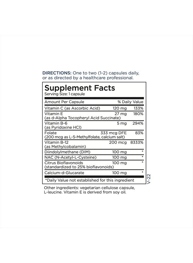 Metabolic Maintenance مكمل DIM - دي إندوليل ميثان لتوازن الإستروجين - دعم ن أستيل ل-سيستين وحمض الفوليك لتمثيل الهرمونات - خالي من الجلوتين والألبان (60 كبسولة) - Image 4