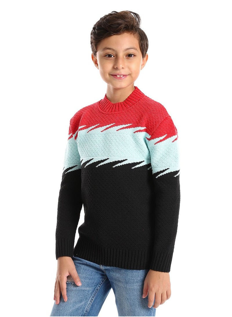 Caesar - Wool Boys Pullover With Multi Design - Image 1