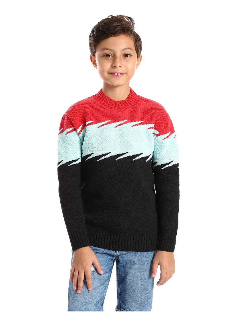 Caesar - Wool Boys Pullover With Multi Design - Image 1