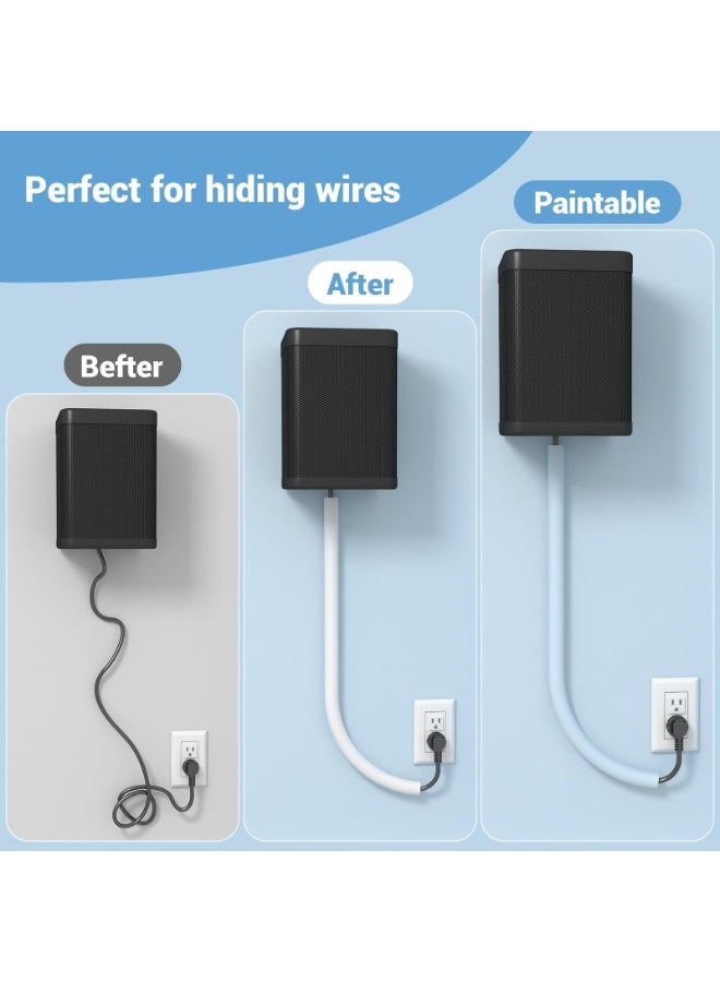 78 Inch Wall Cord Hider, Self-Adhesive Flexible Cable Concealer for TV Home Audio RG6 Coaxial Cable, PVC Cable Raceway Cover for Home and Office – White (2 Meters) - Image 3