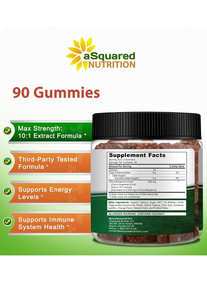 aSquared Nutrition Citrus Bergamot Gummies - Citrus Bergamot Extract Supplement 500mg Per Serving - Pure Gummy Alternative to Capsules & Pills - Image 4