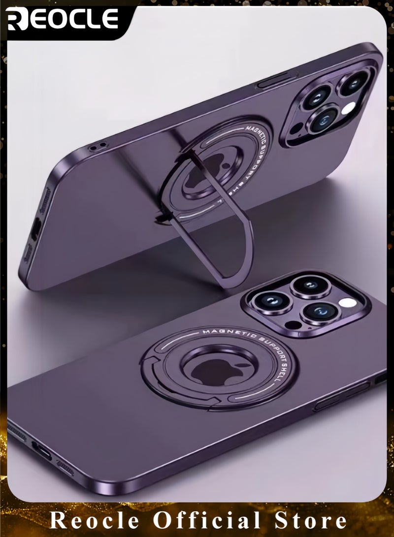 REOCLE 360° Rotatable Ring for iPhone 14 Pro Max Case Compatible with MagSafe Protection Shockproof Protective Slim Invisible Stand for Women Men - Image 1