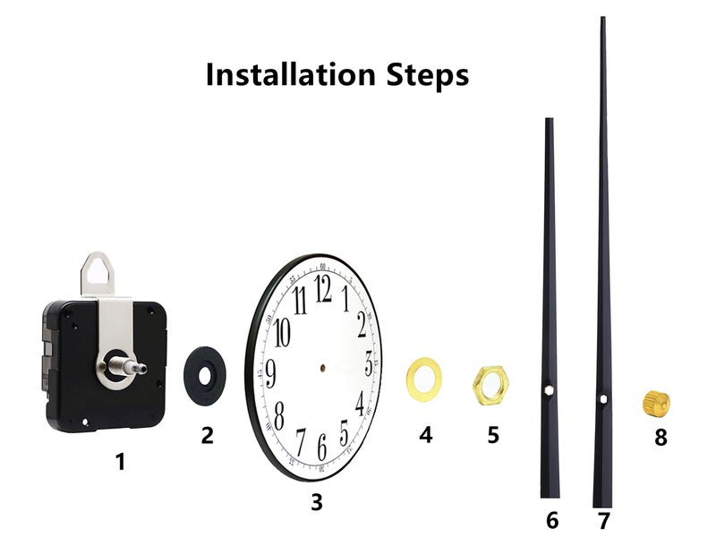 TIKROUND Youngtown 12888 High Torque Quartz Clock Movement Replacement Parts with 312 mm/ 12.3 Inch Long Spade Hands - Image 5