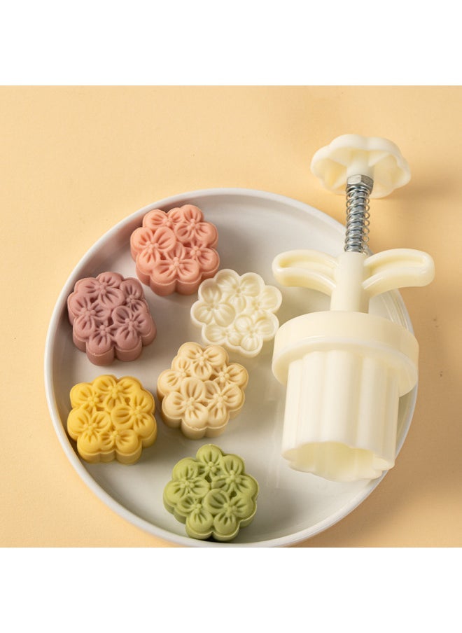 Osmanthus Mooncake Mold Style 2024 Pressing Ice Skin Hand Pressing Household Mung Bean Cake Flow Heart Mid-Autumn Chinese Style Cherry Blossoms-color  - Image 2
