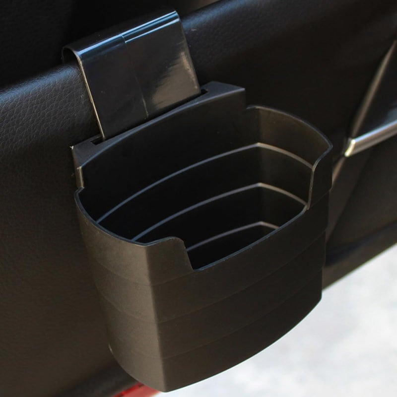 Leakproof Car Trash Can Air Vent Cup Holder 2pcs Set Black for Travel Daily Use - Image 5