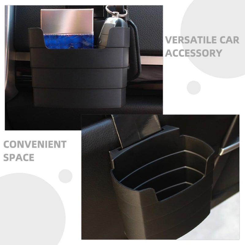 Leakproof Car Trash Can Air Vent Cup Holder 2pcs Set Black for Travel Daily Use - Image 4