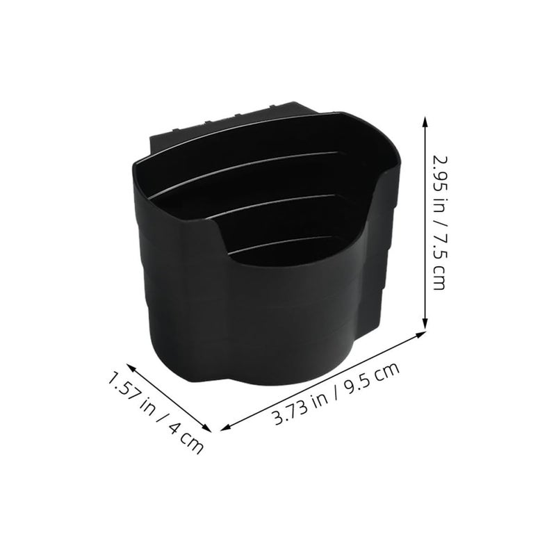 Leakproof Car Trash Can Air Vent Cup Holder 2pcs Set Black for Travel Daily Use - Image 3