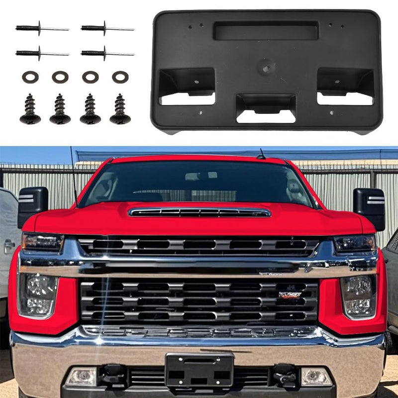 JSCARLIFE OEM Replacement Front License Plate Bracket for 20212023 Chevy Silverado 2500 3500 HD OE84186106 Compatible Bracket Direct Fit Installation