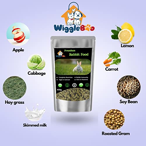 WiggleBoo Rabbit Pellet Food Rich in Vitamins D, Minerals,Calcium & Healthy Food for All Kinds of Rabbit Every Bite Have Nutrition (450gm) - Image 4
